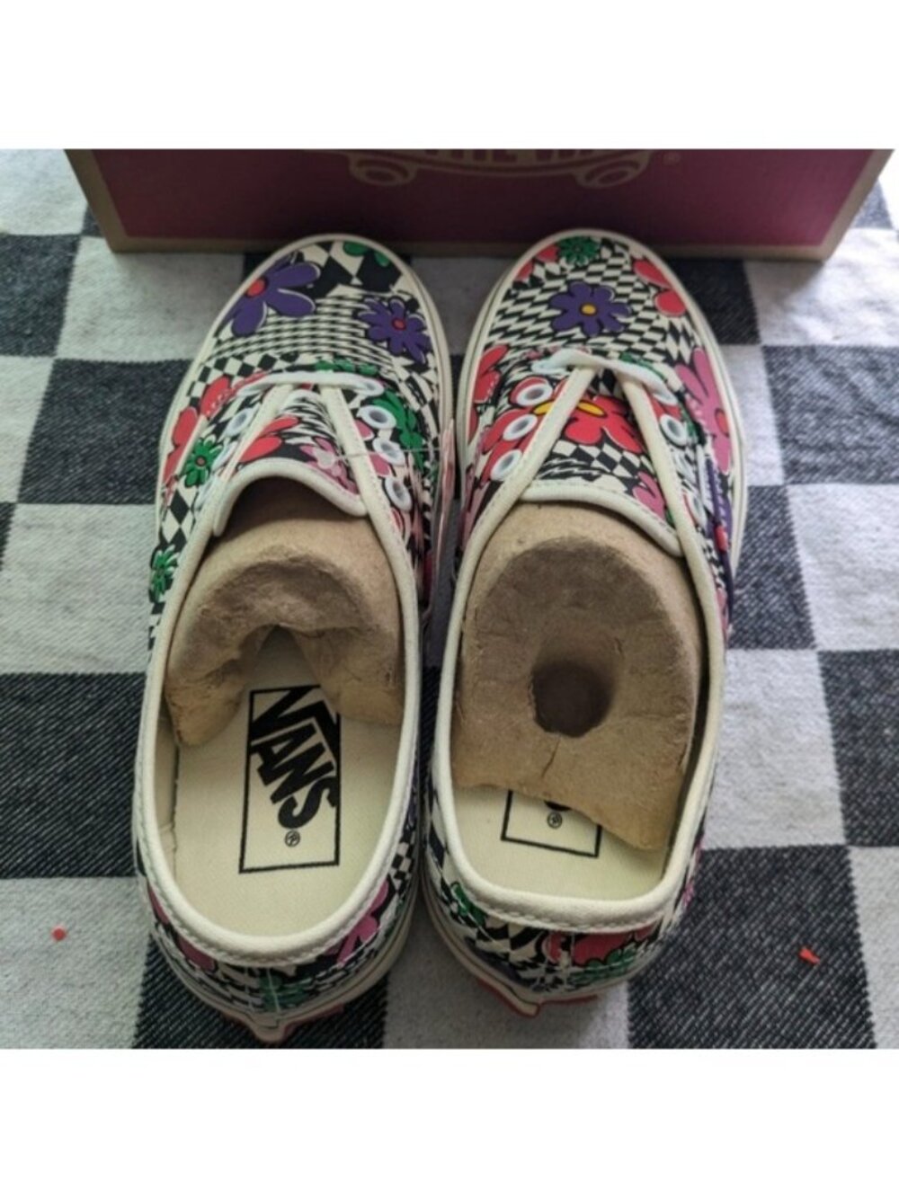 Vans Authentic Kid Youth 3.5 Printed Floral Check Marshmallow Classic 0926 - Picture 10 of 11